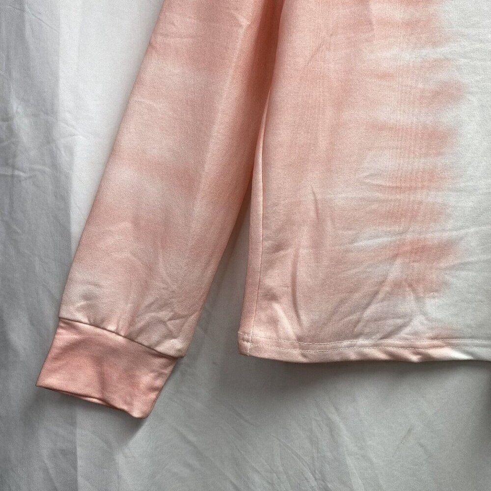 Minipeach Tie Dye Hoodie T-Shirt Women Small V-neck Long Sleeve Top - Picture 14 of 16